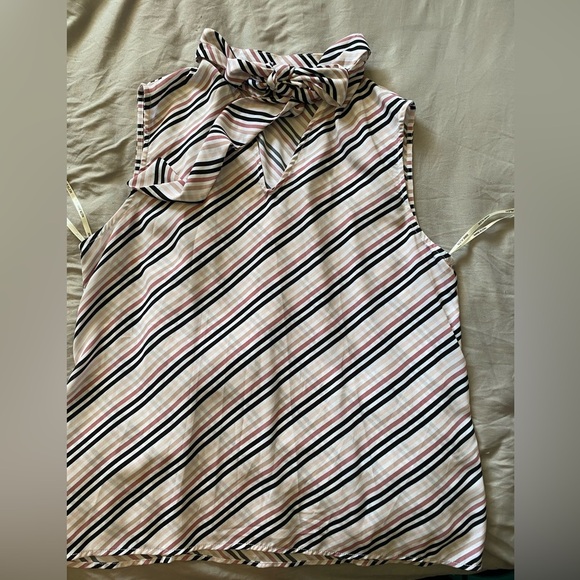 Anne Klein Striped Sleeveless Top size L like new - Picture 6 of 7